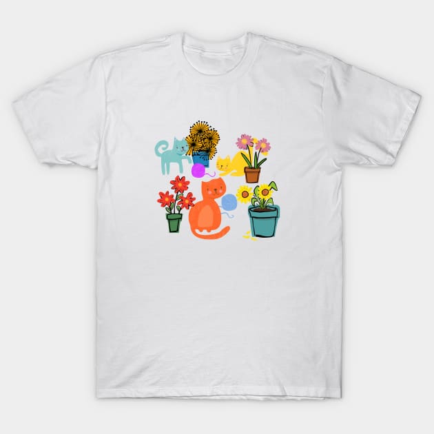 Three Curious Cats T-Shirt by LittleBunnySunshine